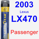 Passenger Wiper Blade for 2003 Lexus LX470 - Assurance