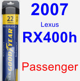 Passenger Wiper Blade for 2007 Lexus RX400h - Assurance
