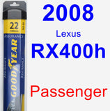 Passenger Wiper Blade for 2008 Lexus RX400h - Assurance