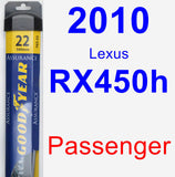 Passenger Wiper Blade for 2010 Lexus RX450h - Assurance