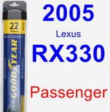 Passenger Wiper Blade for 2005 Lexus RX330 - Assurance