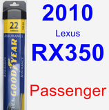 Passenger Wiper Blade for 2010 Lexus RX350 - Assurance