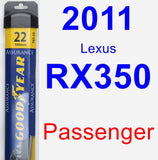 Passenger Wiper Blade for 2011 Lexus RX350 - Assurance