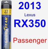 Passenger Wiper Blade for 2013 Lexus RX350 - Assurance