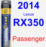 Passenger Wiper Blade for 2014 Lexus RX350 - Assurance