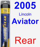 Rear Wiper Blade for 2005 Lincoln Aviator - Assurance