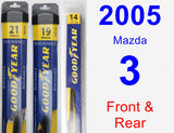Front & Rear Wiper Blade Pack for 2005 Mazda 3 - Assurance