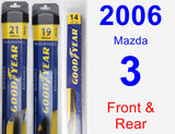 Front & Rear Wiper Blade Pack for 2006 Mazda 3 - Assurance