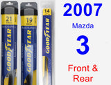 Front & Rear Wiper Blade Pack for 2007 Mazda 3 - Assurance