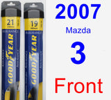 Front Wiper Blade Pack for 2007 Mazda 3 - Assurance