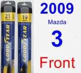 Front Wiper Blade Pack for 2009 Mazda 3 - Assurance