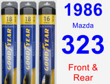 Front & Rear Wiper Blade Pack for 1986 Mazda 323 - Assurance