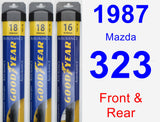 Front & Rear Wiper Blade Pack for 1987 Mazda 323 - Assurance