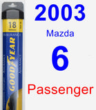 Passenger Wiper Blade for 2003 Mazda 6 - Assurance