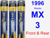 Front & Rear Wiper Blade Pack for 1996 Mazda MX-3 - Assurance