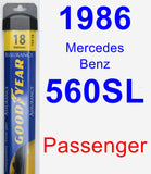 Passenger Wiper Blade for 1986 Mercedes-Benz 560SL - Assurance