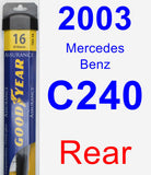 Rear Wiper Blade for 2003 Mercedes-Benz C240 - Assurance