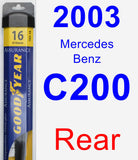 Rear Wiper Blade for 2003 Mercedes-Benz C200 - Assurance