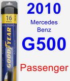 Passenger Wiper Blade for 2010 Mercedes-Benz G500 - Assurance