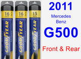 Front & Rear Wiper Blade Pack for 2011 Mercedes-Benz G500 - Assurance