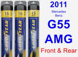 Front & Rear Wiper Blade Pack for 2011 Mercedes-Benz G55 AMG - Assurance