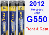 Front & Rear Wiper Blade Pack for 2012 Mercedes-Benz G550 - Assurance