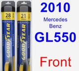 Front Wiper Blade Pack for 2010 Mercedes-Benz GL550 - Assurance