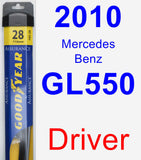 Driver Wiper Blade for 2010 Mercedes-Benz GL550 - Assurance
