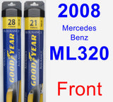 Front Wiper Blade Pack for 2008 Mercedes-Benz ML320 - Assurance