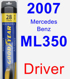 Driver Wiper Blade for 2007 Mercedes-Benz ML350 - Assurance