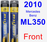 Front Wiper Blade Pack for 2010 Mercedes-Benz ML350 - Assurance