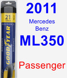 Passenger Wiper Blade for 2011 Mercedes-Benz ML350 - Assurance
