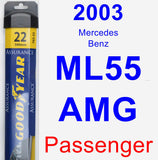 Passenger Wiper Blade for 2003 Mercedes-Benz ML55 AMG - Assurance