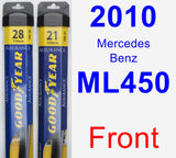 Front Wiper Blade Pack for 2010 Mercedes-Benz ML450 - Assurance