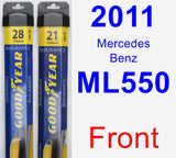 Front Wiper Blade Pack for 2011 Mercedes-Benz ML550 - Assurance