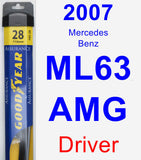 Driver Wiper Blade for 2007 Mercedes-Benz ML63 AMG - Assurance