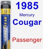 Passenger Wiper Blade for 1985 Mercury Cougar - Assurance