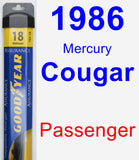 Passenger Wiper Blade for 1986 Mercury Cougar - Assurance