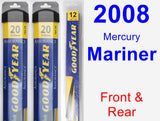 Front & Rear Wiper Blade Pack for 2008 Mercury Mariner - Assurance