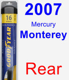 Rear Wiper Blade for 2007 Mercury Monterey - Assurance