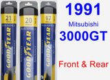 Front & Rear Wiper Blade Pack for 1991 Mitsubishi 3000GT - Assurance