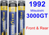 Front & Rear Wiper Blade Pack for 1992 Mitsubishi 3000GT - Assurance