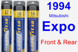 Front & Rear Wiper Blade Pack for 1994 Mitsubishi Expo - Assurance