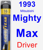 Driver Wiper Blade for 1993 Mitsubishi Mighty Max - Assurance