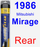 Rear Wiper Blade for 1986 Mitsubishi Mirage - Assurance