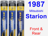 Front & Rear Wiper Blade Pack for 1987 Mitsubishi Starion - Assurance