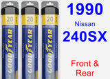 Front & Rear Wiper Blade Pack for 1990 Nissan 240SX - Assurance