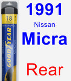 Rear Wiper Blade for 1991 Nissan Micra - Assurance