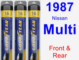 Front & Rear Wiper Blade Pack for 1987 Nissan Multi - Assurance