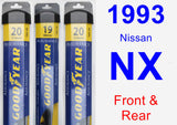 Front & Rear Wiper Blade Pack for 1993 Nissan NX - Assurance